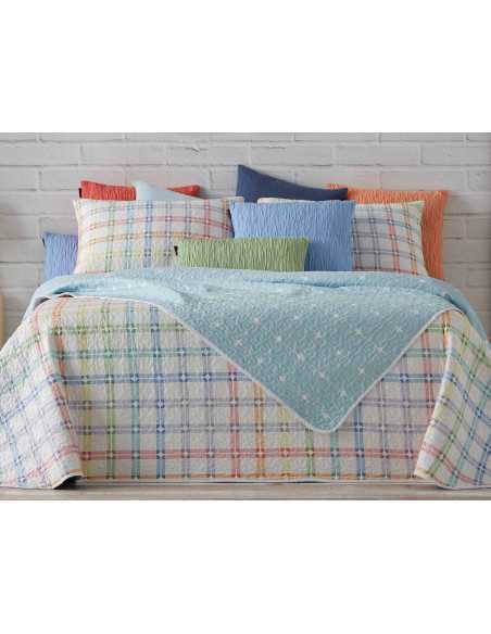 Colcha bouti reversible Colors Manterol | Colcha floral entretiempo