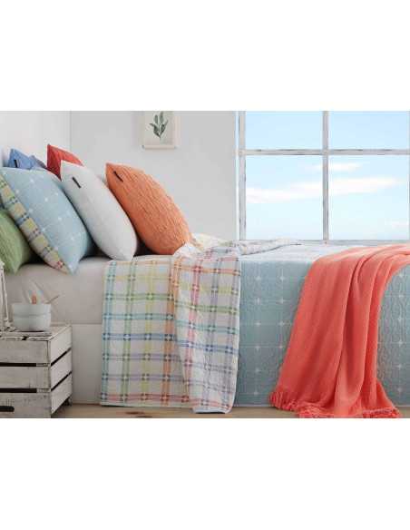 Colcha bouti reversible Colors Manterol | Colcha floral entretiempo