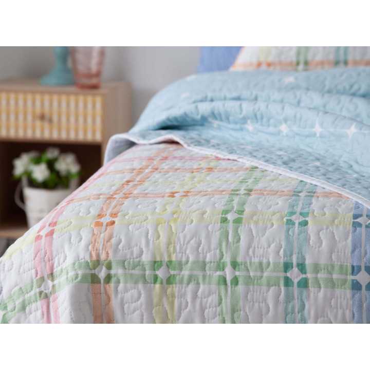 Colcha bouti reversible Colors Manterol | Colcha floral entretiempo