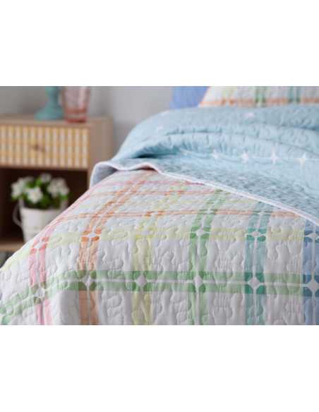 Colcha bouti reversible Colors Manterol | Colcha floral entretiempo