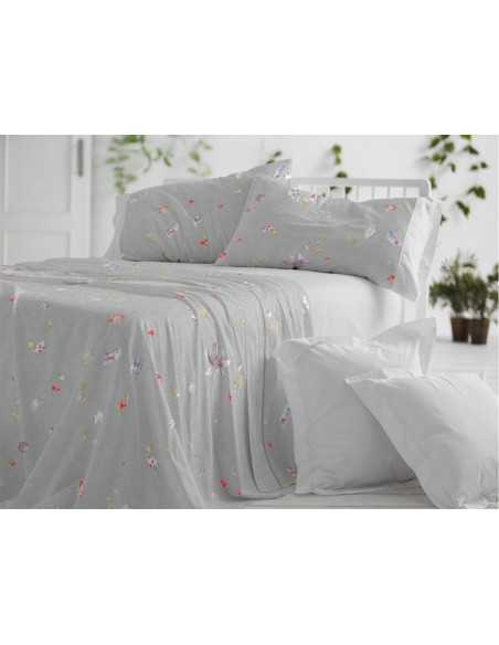 Sábanas Burrito Blanco 100% Algodón Yobana Gris | Diseño exclusivo