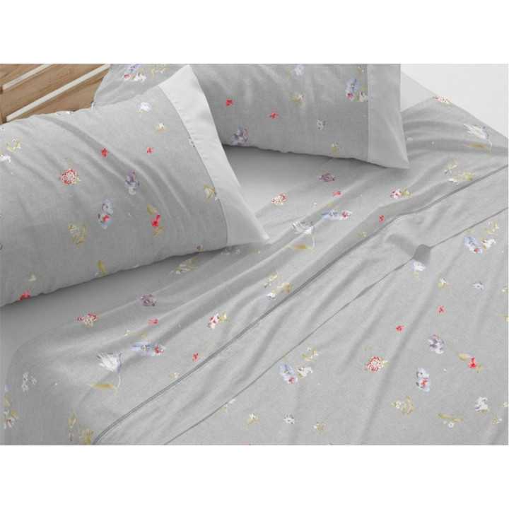 Sábanas Burrito Blanco 100% Algodón Yobana Gris | Diseño exclusivo