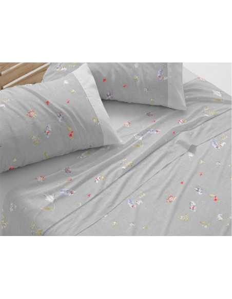 Lençóis Burrito Branco 100% Algodão Yobana Cinza | Design exclusivo