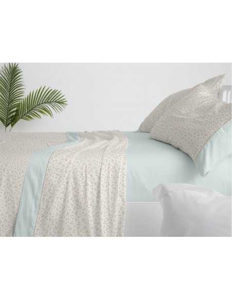 Conjunto de lençóis Naima Agua | Folhas de Burrito Branco
