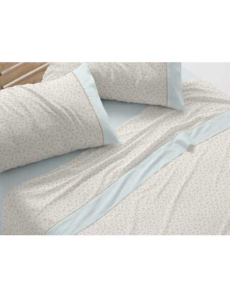 Conjunto de lençóis Naima Agua | Folhas de Burrito Branco