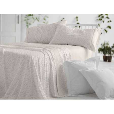 Conjunto de lençóis Naima Bege | Folhas de Burrito Branco