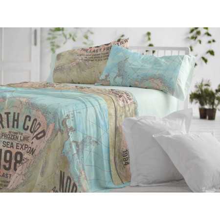 Juego sábanas Arctic Turquesa | Sábanas de Burrito Blanco