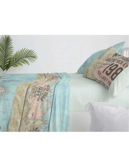 Juego sábanas Arctic Turquesa | Sábanas de Burrito Blanco