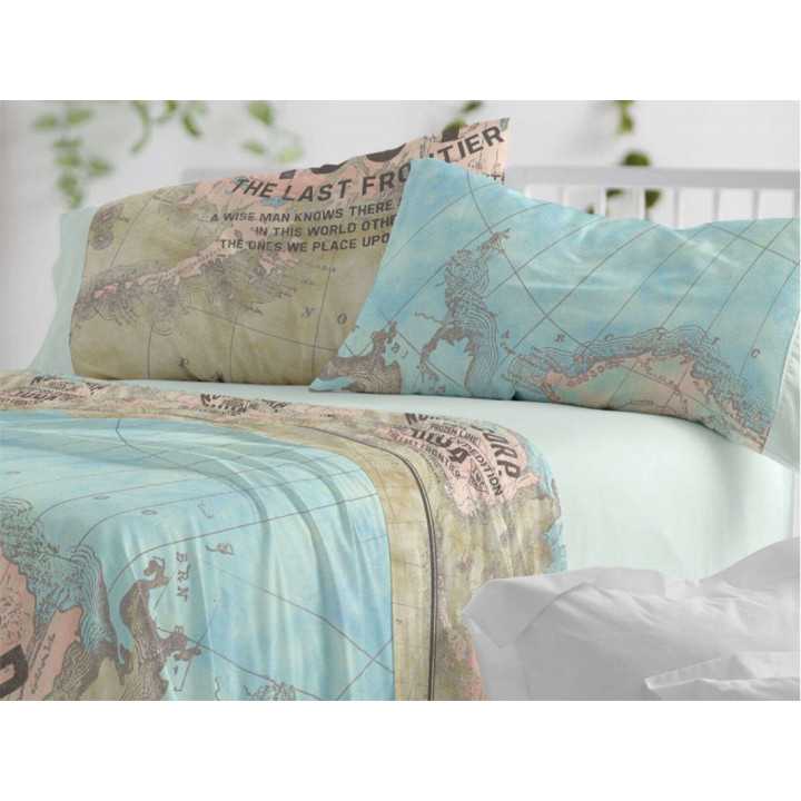 Juego sábanas Arctic Turquesa | Sábanas de Burrito Blanco