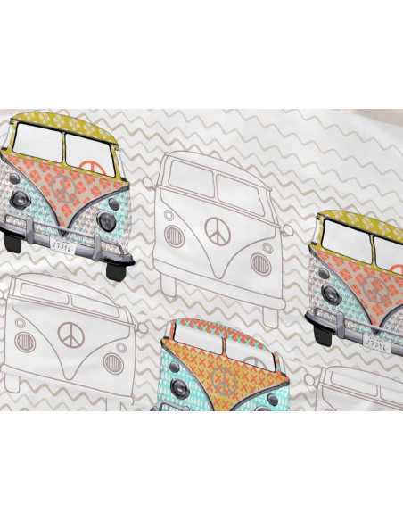 Conjunto de lençóis infantis Bus pedra | Folhas de Burrito Branco