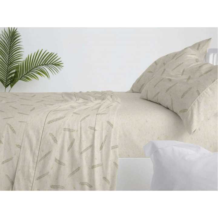 Conjunto de lençóis Espiga verde | Folhas de Burrito Branco