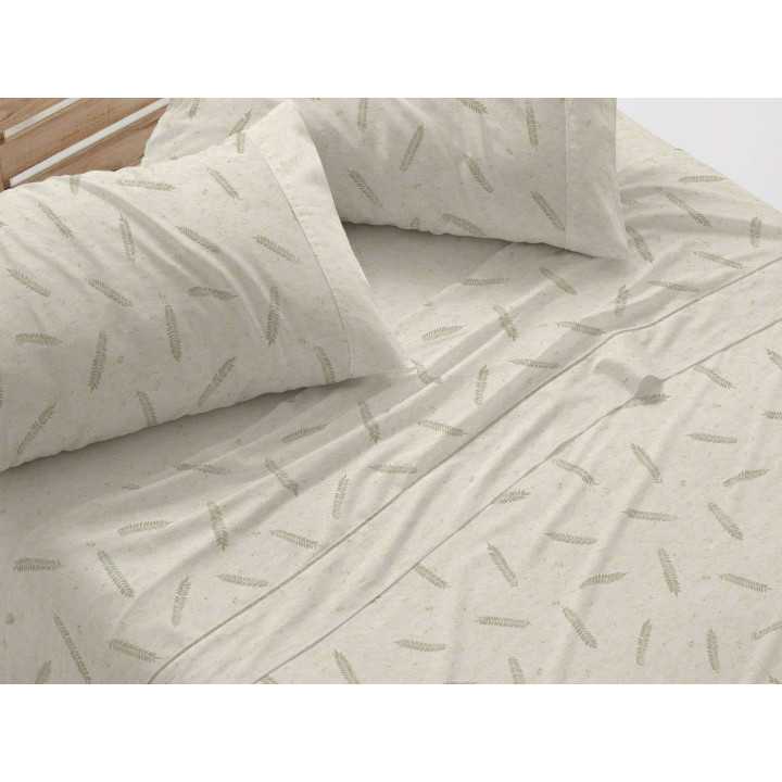 Conjunto de lençóis Espiga verde | Folhas de Burrito Branco