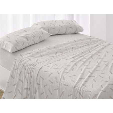 Conjunto de lençóis Espiga pedra | Folhas de Burrito Branco