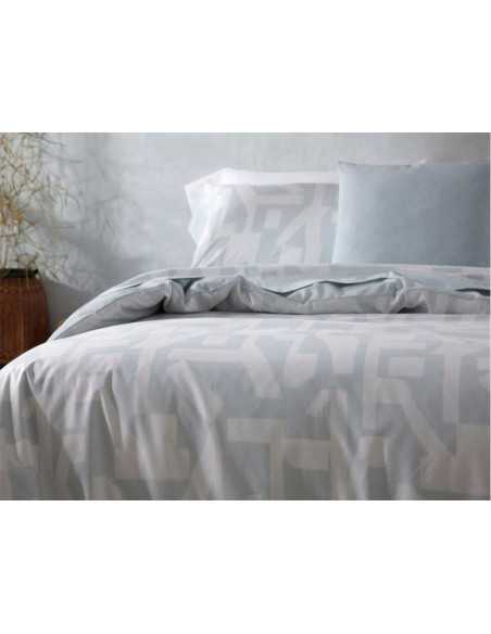 Capa de Edredão Burrito Branco Paint azul | Capa de 3 peças