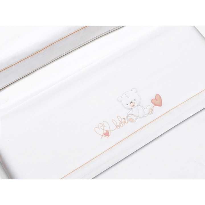 Conjunto de berço 3 peças Urso bebé rosa | Presente de chupeta