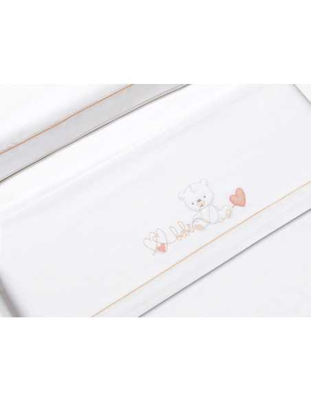 Juego de cuna 3 piezas Oso bebé rosa | Chupetero regalo