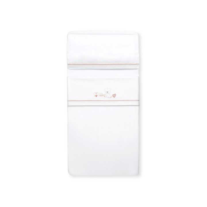 Juego de cuna 3 piezas Oso bebé rosa | Chupetero regalo