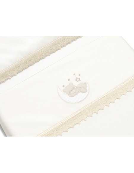 Juego de cuna 3 piezas Oso Luna beige | Chupetero regalo