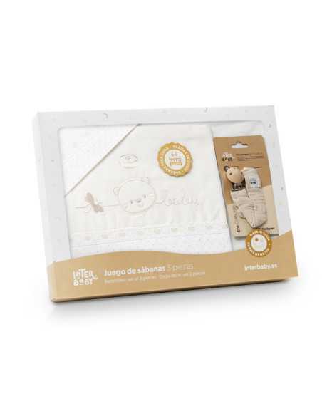 Juego de cuna 3 piezas Oso Bee beige | Chupetero regalo