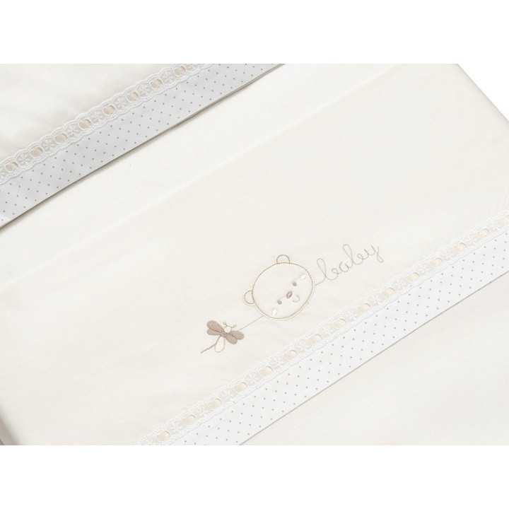 Juego de cuna 3 piezas Oso Bee beige | Chupetero regalo