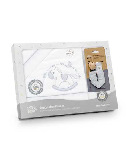 Conjunto de berço 3 peças Gangorra cinza | Presente de chupeta