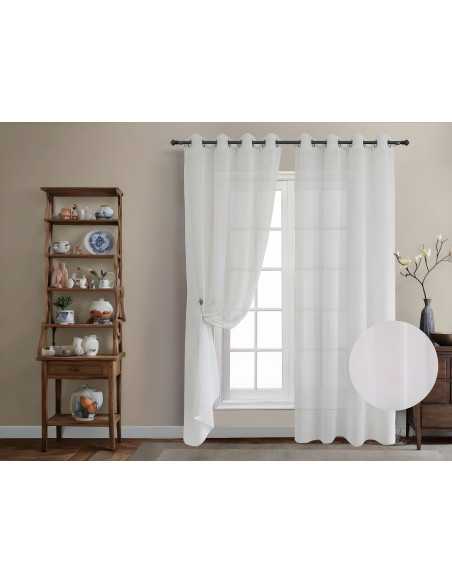 Cortina Confeccionada Akira blanco| Cortinas para el hogar | Revitex online