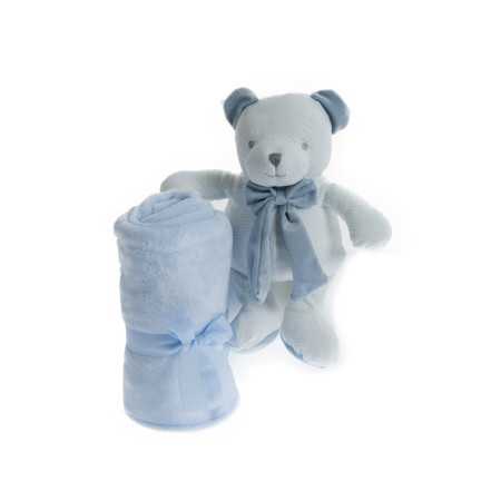 Peluche + Manta Osito Lazo Azul | Regalo bebé | Revitex onine