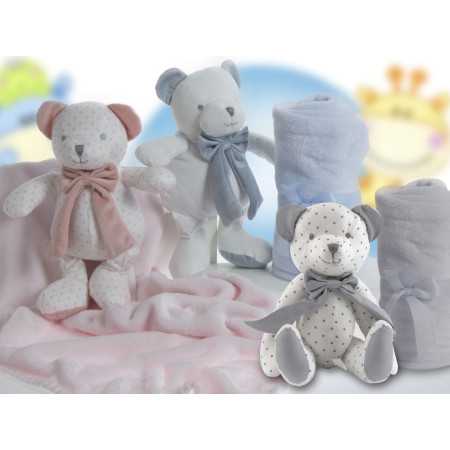 Peluche + Manta Osito Lazo Azul | Regalo bebé | Revitex onine 2
