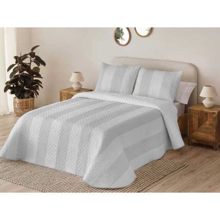 Colcha bouti reversible Asthon gris | Bouti primavera y verano