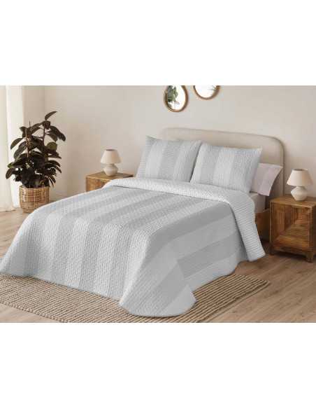 Colcha bouti reversible Asthon gris | Bouti primavera y verano