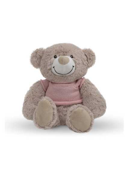 Peluche para bordar Bear rosa | Presente para recém-nascido e bebé