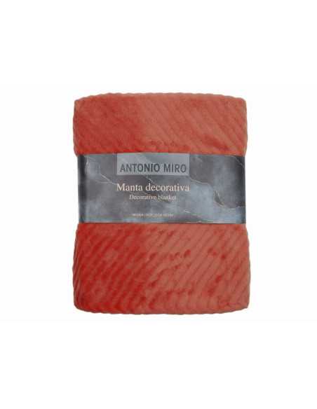 Manta Antonio Miró ZigZag Terracota | Manta auxiliar decorativa