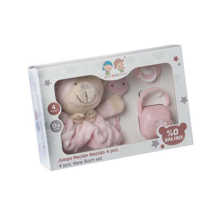 Conjunto de 4 pirulitos de presente infantis rosa | ideias de presentes com o melhor preço | Tudo para o bebê na Revitex