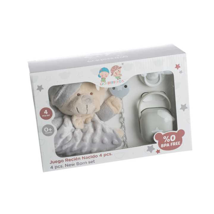 Conjunto de 4 pirulitos de presente infantis Cinza | ideias de presentes com o melhor preço | Tudo para o bebê na Revitex