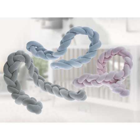 Trenza Protector Cuna Gris | Chichonera y cojín de lactancia 2