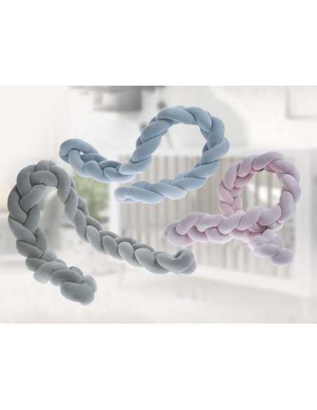 Protetor de berço trançado Cinza | Almofada de amamentação