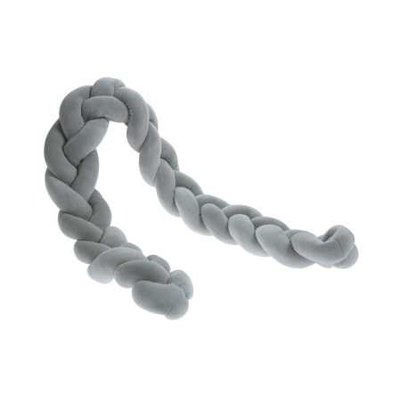Trenza Protector Cuna Gris | Chichonera y cojín de lactancia