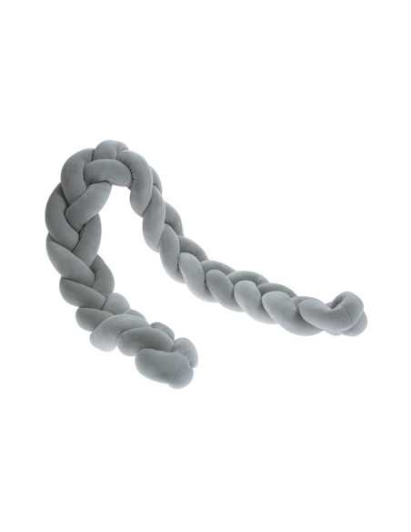 Protetor de berço trançado Cinza | Almofada de amamentação