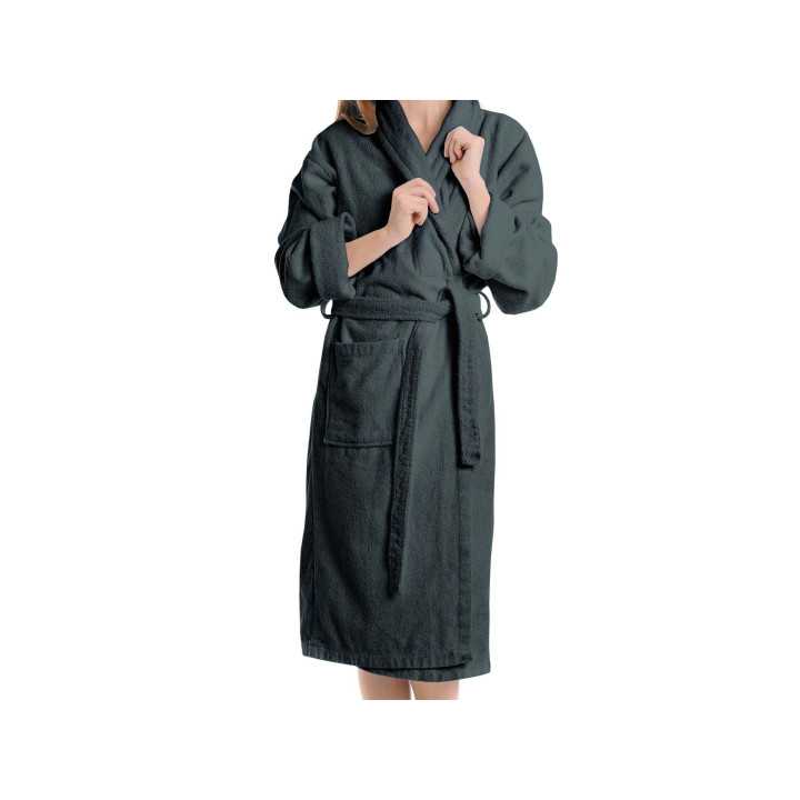 Roupão de banho Estela Petróleo | Roupão 100% algodão barato