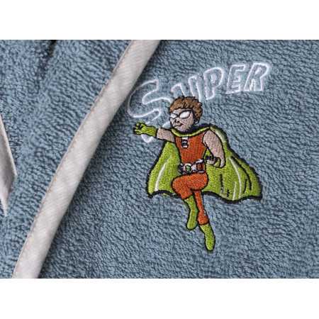 Albornoz infantil Superhéroe Azul | Albornoz rizo algodón 2