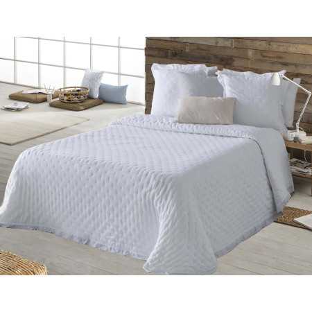 Colcha Verona com folhos brancos | Colcha primavera-verão