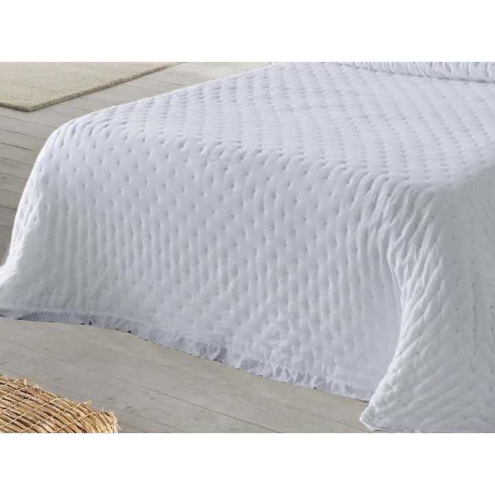 Colcha Verona com folhos brancos | Colcha primavera-verão