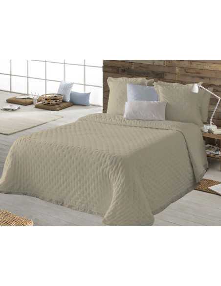 Colcha con volante Verona beige | Colcha primavera verano