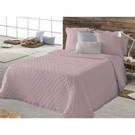 Colcha con volante Verona rosa | Colcha primavera verano