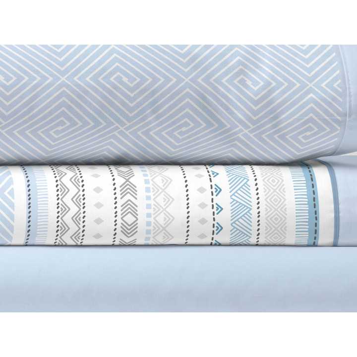 Jogo de lençóis Romy azul | Lençóis de meia estação e verão | Revitex