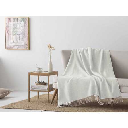 Plaid ecológico Deva crema | Manta auxiliar decorativa