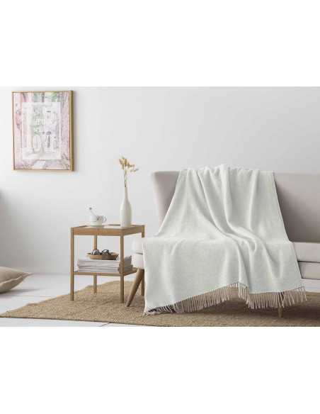 Plaid ecológico Deva crema | Manta auxiliar decorativa