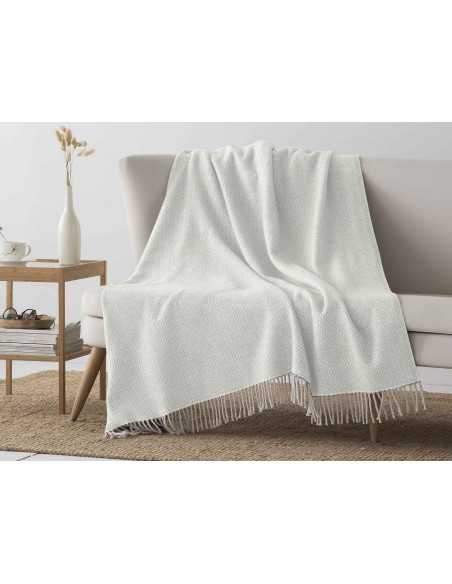 Manta ecológico Deva creme | Manta auxiliar decorativa