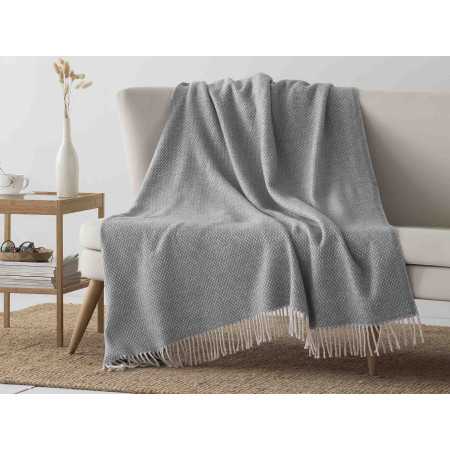 Plaid ecológico Deva gris | Manta auxiliar decorativa 2