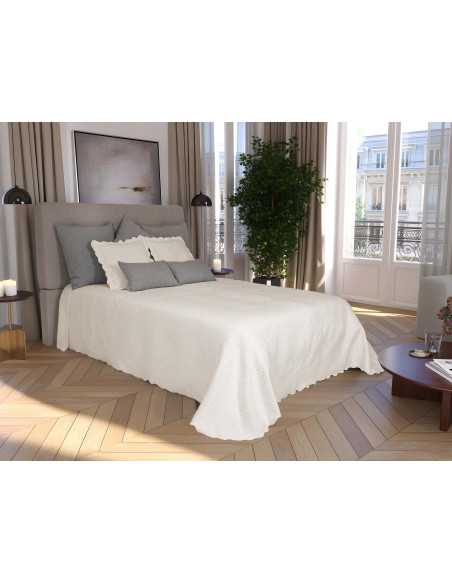 Colcha Sofia Natural | Colcha relieve para hogar o negocio